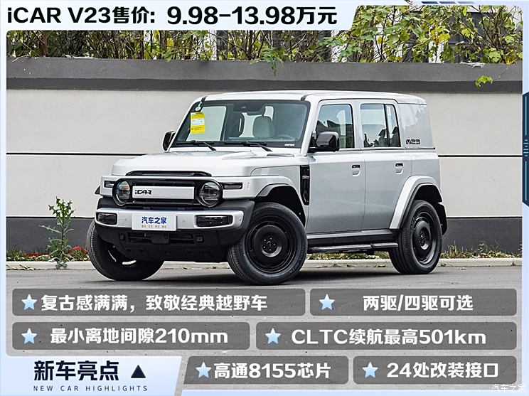 别看长得很复古 它可是纯电动SUV！iCAR V23上市 售9.98万起